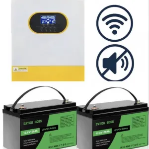Комплект инвертор 24v 3.5кВт + 2 аккумулятора 12v 100A LifePo4