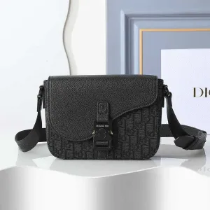 Чоловіча сумка Christian Dior Saddle Messenger with Flap Сумка через плече Діор Месенджер Черная мужская сумка