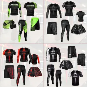 Venum Комплект 3 в 1 Logos Dark рашгард, футболка, шорты, леггинсы!