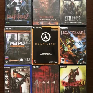 Ігри на ПК: Метро Resident Evil, Postal Painkiller Stalker Fallout Half-Life Devil May Cry, Каратель Blood Omen Wolfenstein Ведьмак Казаки Предтечи