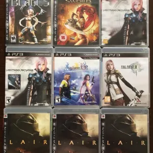 Sony PS3: Final Fantasy, Sly Cooper, Diablo The Simpsons Ninja Gaiden, Dragon Age, Dragom Dogma, Afro Samurai Nier Dantes Inferno SKYRIM