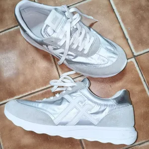 Женские анатомические кроссовки FITFLOP , замша, металлизированная ткань Англия 41.5р