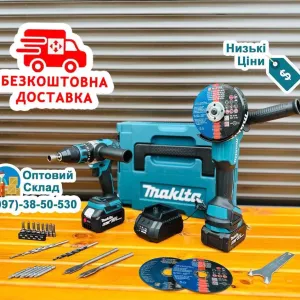 Акумуляторний  Набор 2в1 Makita Болгарка DGA 504 + Шуруповерт DHP 485
