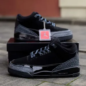 Чоловічі кросівки Nike Air Jordan Retro 3 «Black Cat» 1543. Розміри 40-45