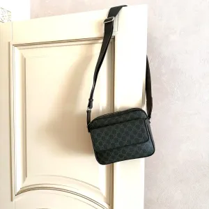 Сумка Gucci Хаки l Оригинал l Через Плечо Gucci GG Monogram Small Crossbody Bag Forest Green l Мужская Сумка Gucci