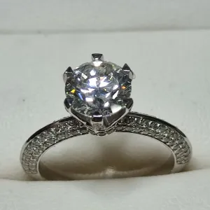 GIA 2.74 ct H / VS1 , натуральные бриллианты, золотое кольцо.