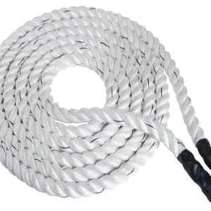 Канат тренувальний для кросфіта 12м Battle Rope White WCG 50х12