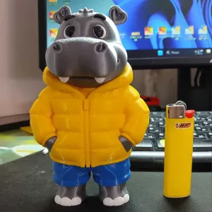Ексклюзивна стильна колекційна фігурка «Патріотичний Бегемот»/3D друк/статуетка Бегемот/подарок