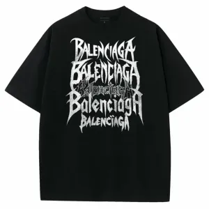 Футболки Balenciaga Logo BB унисекс черная белая баленсиага Новинки