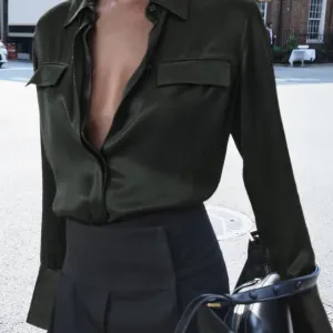 Атласна сорочка Zara ZW Collection S XS