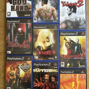 Sony PlayStation 2: God Hand, Yakuza Devkl May Cry, Fallout Brotherhood of Steel, Suffering Half-Life God of War, Baldurs Gate, Dragon Quest, Crash