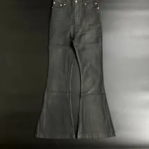 Rick owes waxed jeans black opium джинси кльош flared архівні чорні черные  S M L XL