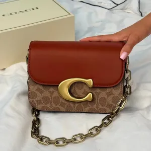 ЗНИЖКА‼️Coach Idol Shoulder Bag in Signature Canvas / жіноча сумочка Coach / сумка коуч