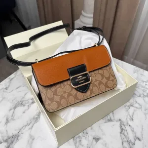 РОЗПРОДАЖ‼️Coach Morgan Shoulder Bag Signature Canvas / женская кожаная сумочка / сумка коуч