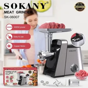 М’ясорубка SOKANY SK-06007 3300 Вт, реверс, 3 насадки, нова