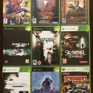 XBOX 360/Original: Silent Hill, Need for Speed Most Wanted, Mortal Kombat, FIFA 2019, Bully Deadpool Dantes Inferno, Manhunt Max Payne Metro 2033