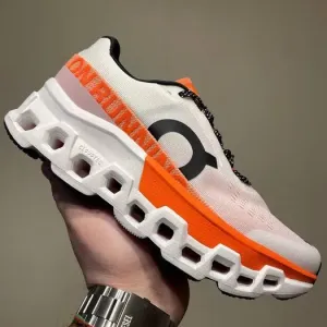 Кросівки ON Cloudmonster 2 White/Orange premium i97 | Кроссовки жіночі чоловічі