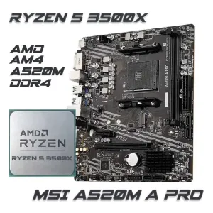 MSI A520M A PRO Ryzen 5 3500X DDR4 амд amd райзен 5 am4