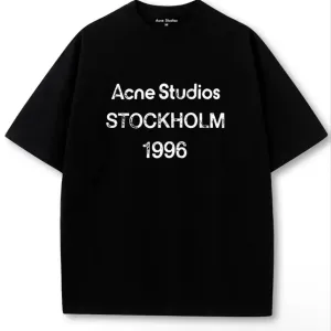 Футболки Acne Studios Stocholm Logo унисекс черные белые акне студиос отличный вариант на подарок