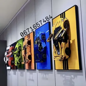 LEGO Рамка Рамки Арт картина для конструктора Porshe Ferrari Peugeot McLaren Lamborghini Bugatti Ford Alfa Romeo