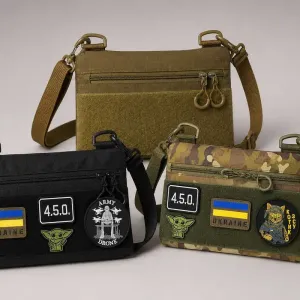 Тактична сумка через плече з патч панеллю‼️ для шевронів, нашивок і патчів чоловіча жіноча EDC месенджер Cordura чорна мультикам койот з липучками.