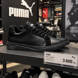 Мужские кожаные кроссовки Puma размеры 40-45 Натуральная кожа Кросовки черные для мужчин на осень