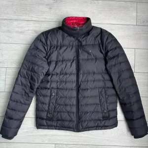 Чорна Чоловіча Куртка Пуховик Томмі Хілфігер Tommy Hilfiger Duck Down Black Size Сайз M Розмір Брендова Курточка Джекет Пуфер Качиний Пух Оригінал