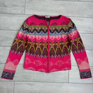 IVCO Cardigan Sweater Size 38 M Розмір Івко Жіночий Светр Кардиган Кофта Жакет Жилет Накидка Кейп Пеньюар Кімоно Кокон Етнічними Візерунками Оригінал