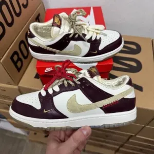 Nike Dunk Low Lx Maroon White жіночі кросівки найк данк бордо