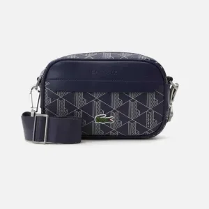 100% ОРИГИНАЛ Lacoste monogram crossbody blue мужская синяя сумка