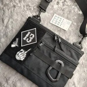 Сумка через плече для патчів cordura кросбоді з липучкою полем шевронов velcro урбан пласка  на плечо urban tactical городская тактическая унисекс