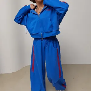 Теплий жіночий костюм синій one size