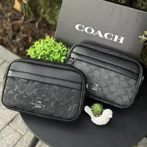 Сумка Coach мужская черная сумка коач черная коуч шкіряна чорна сіра | месенджер чорний Коач чоловічий барсетка Coach кожаная сумка через плечо Коуч