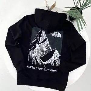 Чоловіче худі The North Face з горами/ чорне худі тнф з принтом / кофта зе норт фейс