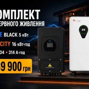 Комплект резервного живлення Deye 5 кВт Black та Felicity 16 кВт год