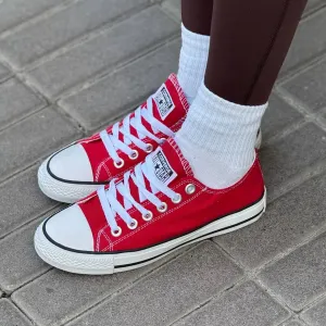 Converse All Star Red жіночі конверси червоні низькі 36-41