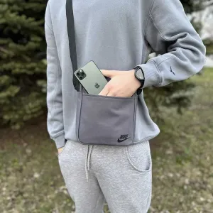 Барсетка через плече Nike, сумка Найк сіра, спортивний месенджер