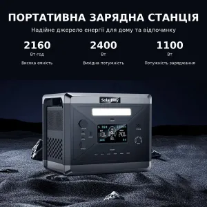 Зарядная станция  SolarPlay Professional Q2501 2400W ( 2.4 кВт)LiFePO4, комплект резервного питания. В наличии розница и опт.  ЗЗарядна станціїя.  ДБЖ