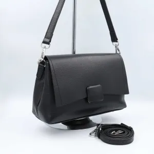 Сумка жіноча шкіряна leather 8536 Black Сумка женская кожаная