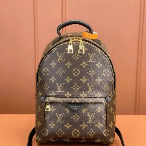 Рюкзак жіночий коричневий шкіряний натуральна шкіра Louis Vuitton Palm Springs medium size луи витон рюкзачок канва монограм женский натуральная кожа