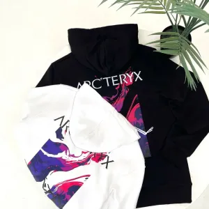 Чоловіче худі Arcteryx чорне/ біла кофта з капюшоном арктерікс/ светр
