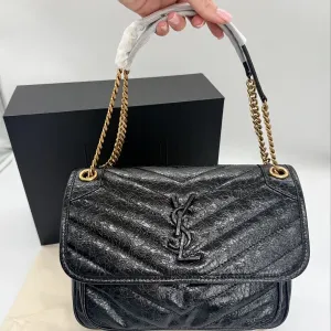 Сумка YSL Yves Saint Laurent Niki Vintage Leather in Black / Gold