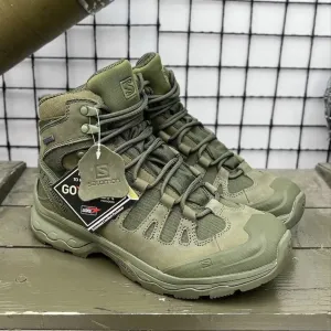Salomon Quest 4D GTX Forces 2 Olive Gore-Tex | Тактические ботинки Саломон Олива | Военные берцы | Трекинговые