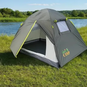 Палатка 2-х двухместная Green Camp двухслойная водоотталкивающая ткань качественная