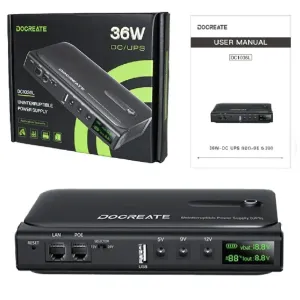 ДБЖ UPS 36W Docreate DC1036L POE, USB, 3xDC (5/9/12V) Без АКБ