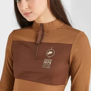 Nike топ з рукавом S жіночий коричневий укорочений топ XS