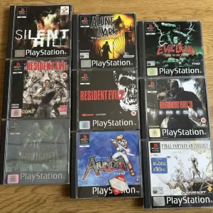 Sony PS1: Silent Hill, Resident Evil, Final Fantasy, Alone in the Dark, Evil Dead Hail to the King, Legacy of Kain Soul Reaver Alundra