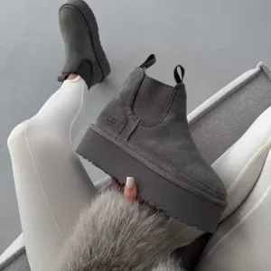 Уггі UGG Neumel Chelsea Platform Grey premium натуральні матеріали
