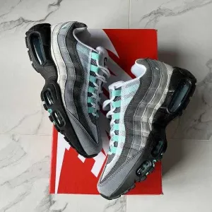 (БЕЗ ПЕРЕДОПЛАТИ) Nike Air Max 95 Hyper Turquoise найк ейр макс 95 бірюзові сірі кросівки сітка