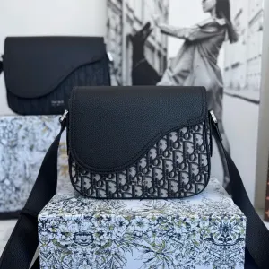 Сумка мужская месенджер Christian Dior Oblique кристиан диор кожа